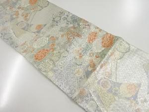 アンティーク　佐賀錦花車に束ね熨斗模様織り出し袋帯（材料）